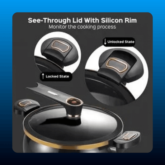 Locking Lid Stock Pot with Glass Cover