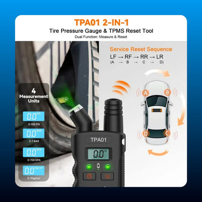 TPMS Relearn Tool and Tire Gauge