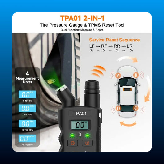 TPMS Relearn Tool and Tire Gauge