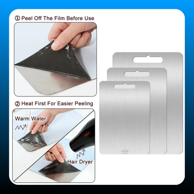 3PCS Stainless Steel Cutting Board Set