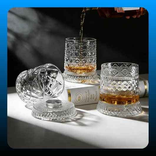 Luxury 360° Spinning Crystal Glass