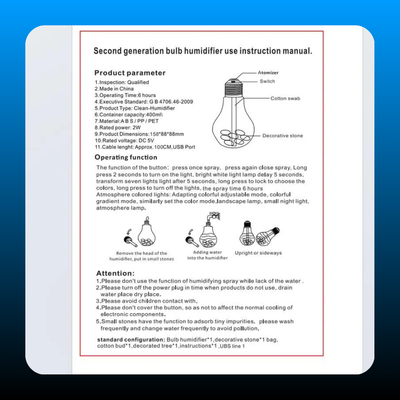 7-Color Auto-Changing Bulb Humidifier