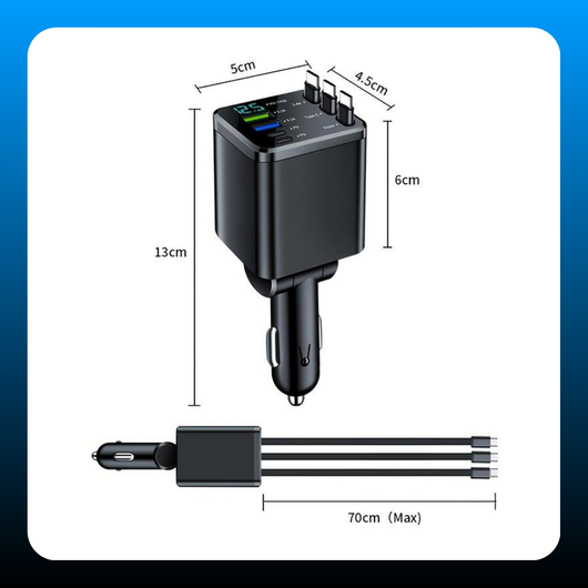 7-in1 Smart Universal Fast Retractable Car Charger