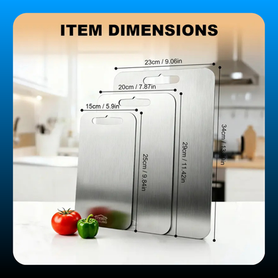 3PCS Stainless Steel Cutting Board Set