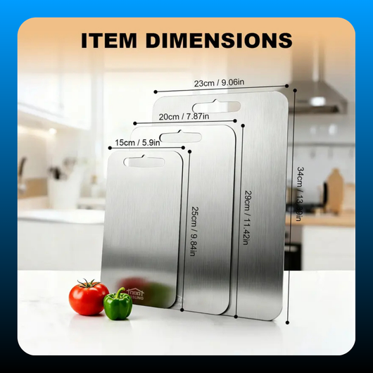 3PCS Stainless Steel Cutting Board Set