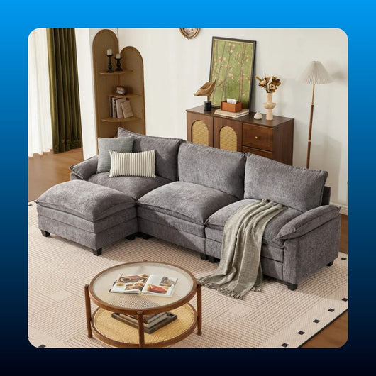 Modular Sectional Sofa with Ottoman