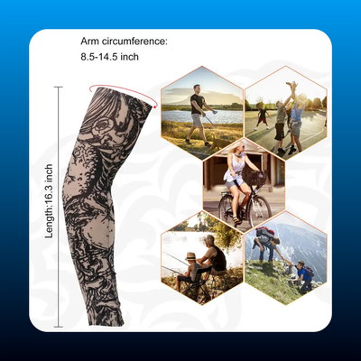 Nylon Cooling Temporary Tattoo Arm Sleeves Cover (5 Pack)