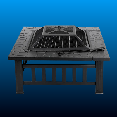 Square Fire Pit with BBQ Grill