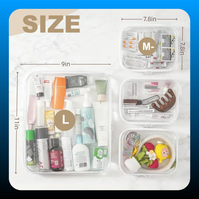 Clear Hard Zipper Case (4 Pack)