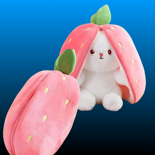 Reversible Strawberry Bunny Plush Toy