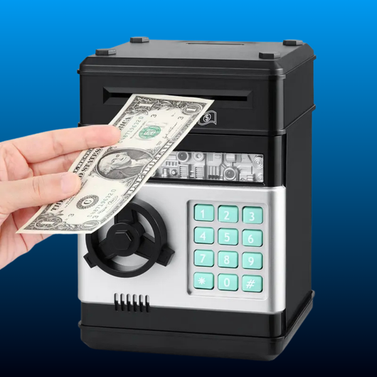 Electronic ATM Coin and Cash Bank with Code Lock