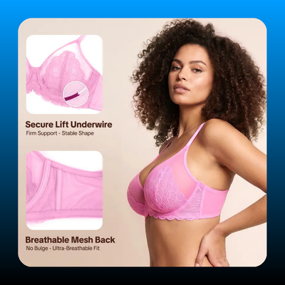 Mermaid Scales Lace Plus Size Minimizer Bra