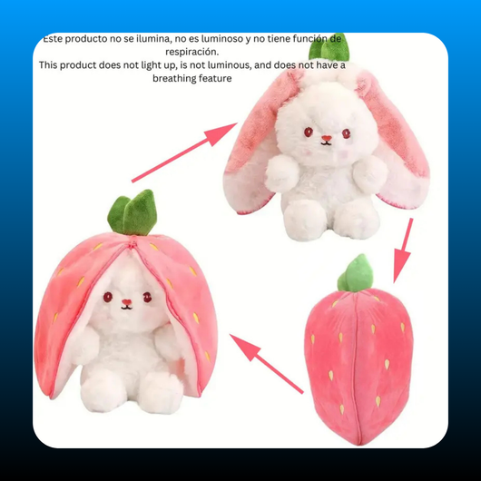 Reversible Strawberry Bunny Plush Toy