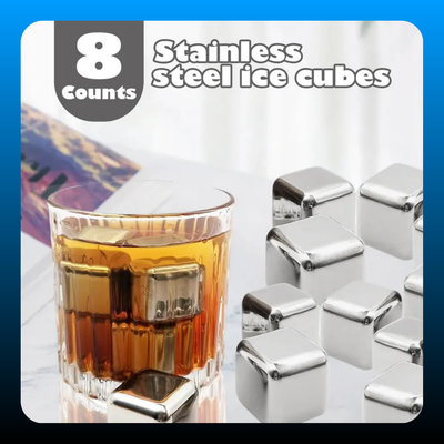 Metal Reusable Ice Cubes (8 Pack)