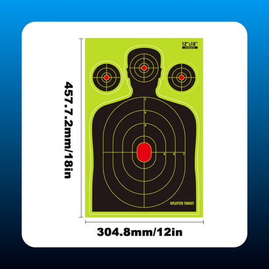12x18 Inch Silhouette Splatter Adhesive Targets Paper (10 pack)