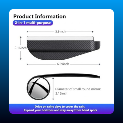 Carbon Fiber Mirror Rain Guards with Blind Spot Mirror