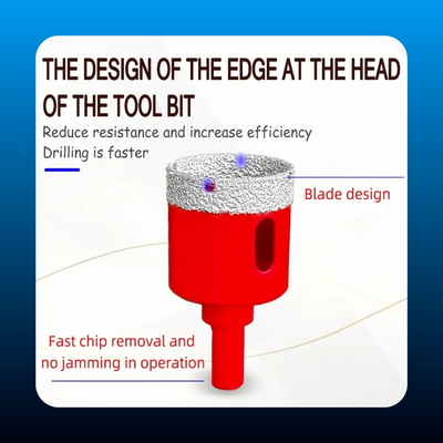 12-Piece Diamond Welding Red Dry Drill Bit Set