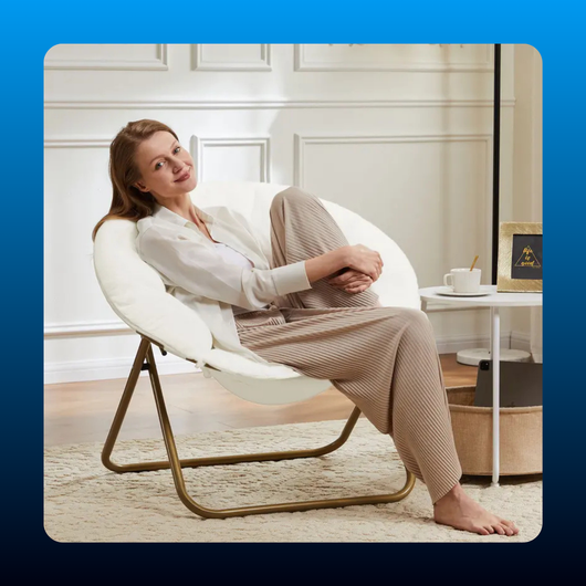 Faux Fur Folding Saucer Chair