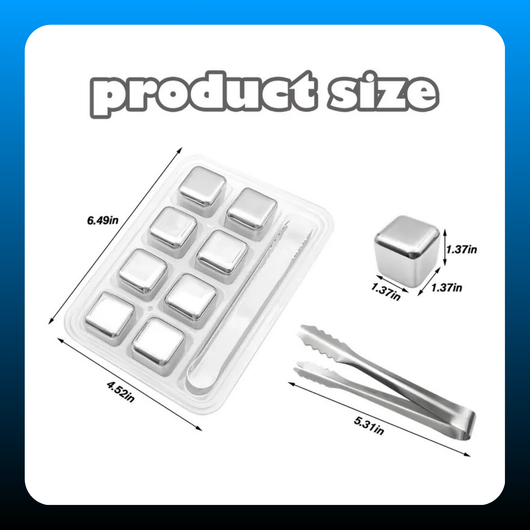 Metal Reusable Ice Cubes (8 Pack)