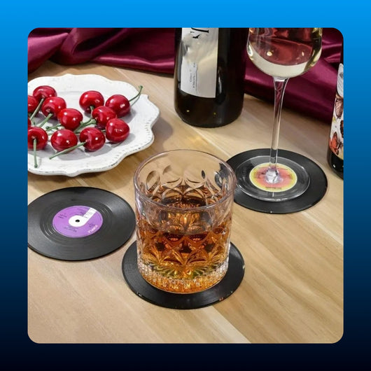 Vinyl Record Drink Coasters (6 Piece)