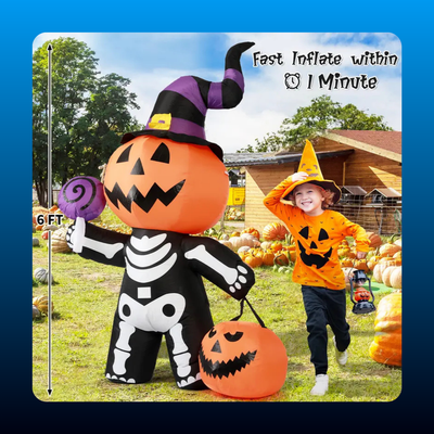 Inflatable Pumpkin Head Trick or Treater