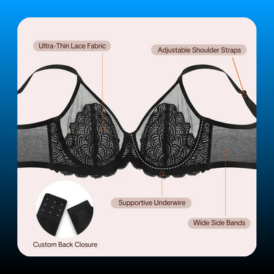 Mermaid Scales Lace Plus Size Minimizer Bra