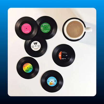 Vinyl Record Drink Coasters (6 Piece)
