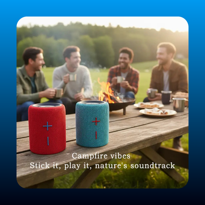 Portable Bluetooth Speaker with Magnetic 2-in-1 Design