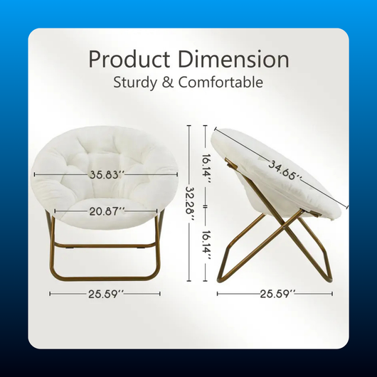 Faux Fur Folding Saucer Chair