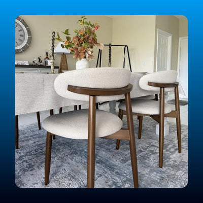 Curved Back Upholstered Dining Chair