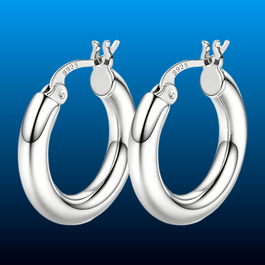 Chunky 30mm Hoop Earrings, Gold Plated