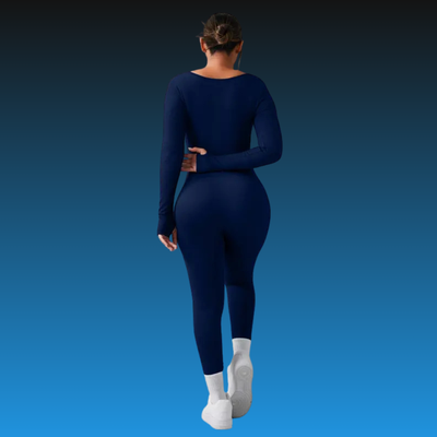 Maternity Long Sleeve Square Neck Jumpsuit