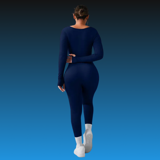 Maternity Long Sleeve Square Neck Jumpsuit