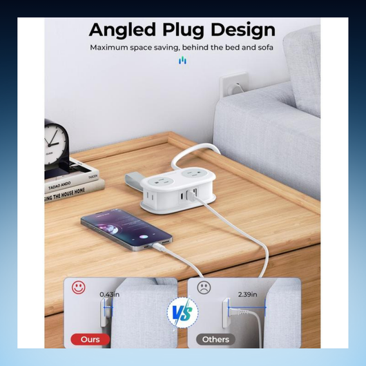 Portable Travel Power Strip with USB