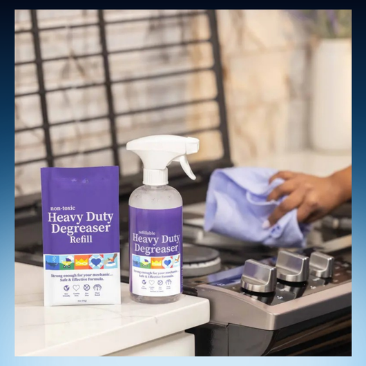 Refillable Heavy Duty Degreaser Spray, Non Toxic Unscented Cleaner