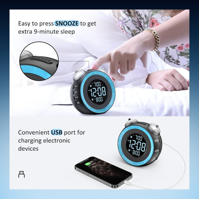 Extra Loud Alarm Clock With Bed Shaker