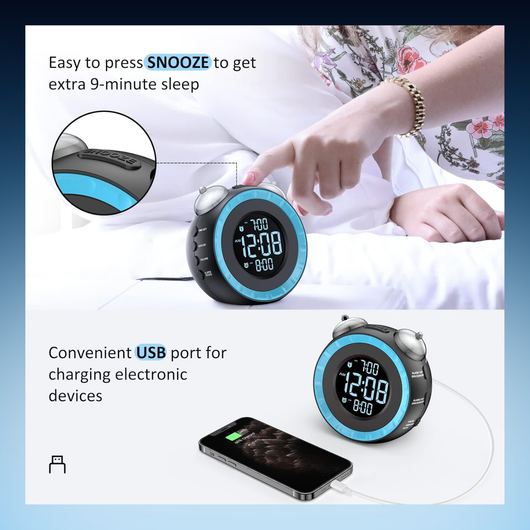 Extra Loud Alarm Clock With Bed Shaker