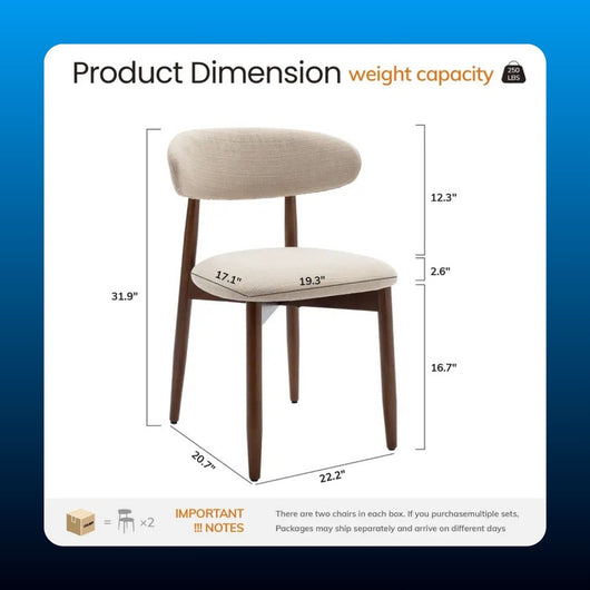 Curved Back Upholstered Dining Chair