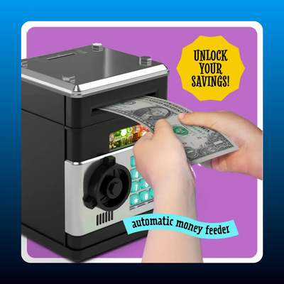 Electronic ATM Coin and Cash Bank with Code Lock