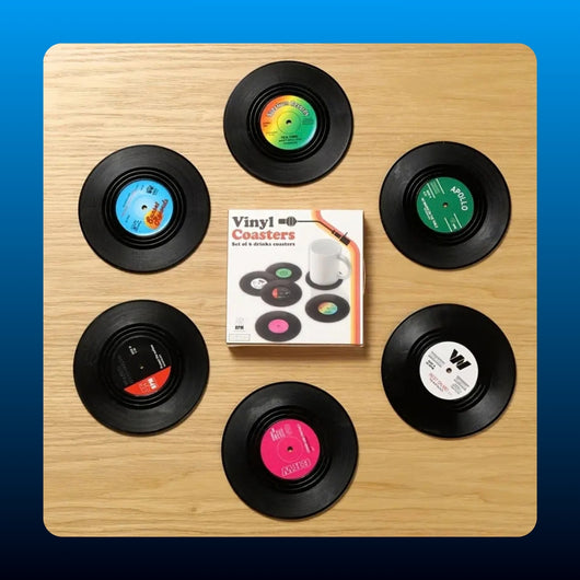 Vinyl Record Drink Coasters (6 Piece)