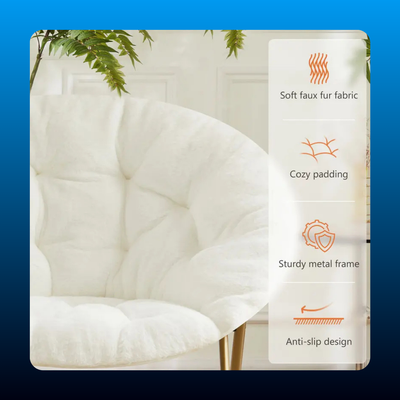 Faux Fur Folding Saucer Chair