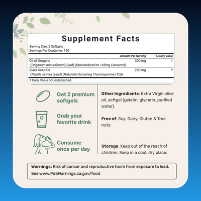 Oregano & Black Seed Oil Supplement