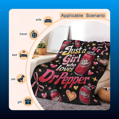 Soda Lover Cozy Flannel Throw Blanket