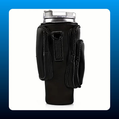 Neoprene Water Bottle Carrier with Pockets