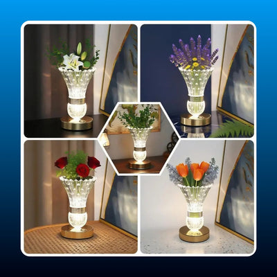 Crystal Vase Touch Table Lamp