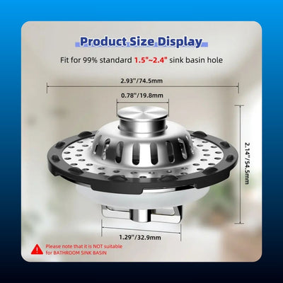 Stainless Steel Drain Strainer and Stopper