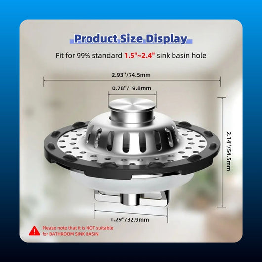 Stainless Steel Drain Strainer and Stopper
