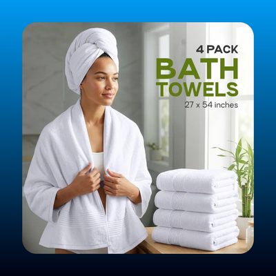 Cotton Bath Towel Set (4 Pack)