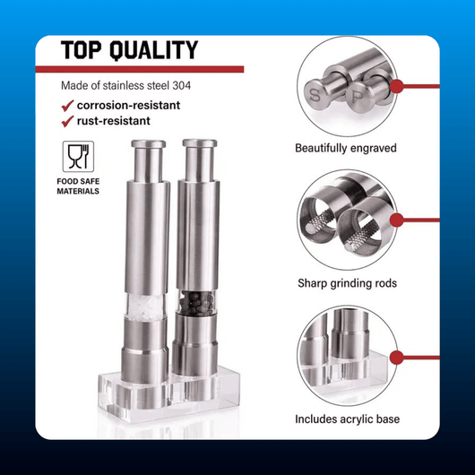 Stainless Steel Salt and Pepper Grinder Set