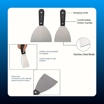 7-Piece Multi-Size Stainless Steel Metal Putty Tool Set